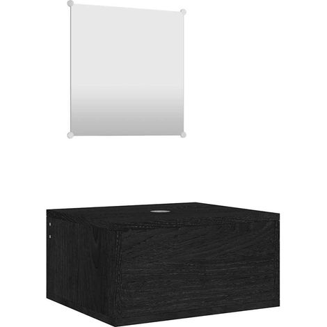 Maison Exclusive - Set Mobili da Bagno 2 pz Nero in Legno Multistrato (1/5)