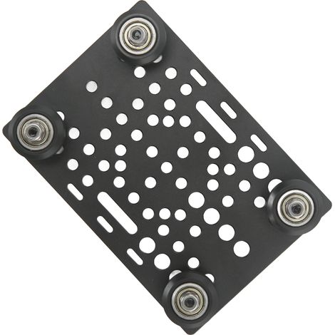Plaque de portique en aluminium robuste traitée anodisation noire guide linéaire universel fraiseuse avec 4 poulies noires et roulements (1/5)