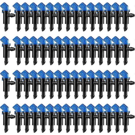 Système d'irrigation goutte à goutte de 60 pièces pour drapeaux de jardin, goutteurs, arbres et arbustes, bleu et noir, débit de 2 gallons par heure (1/5)