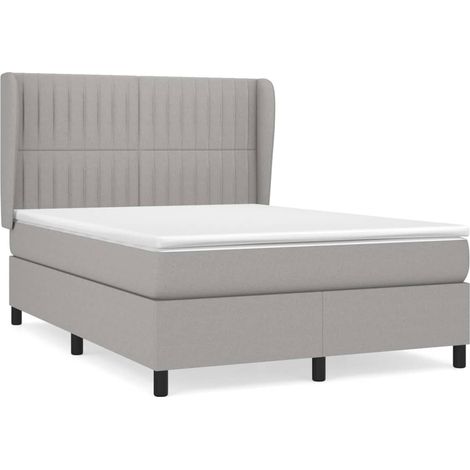 Maison Exclusive - Cama box spring con colchón tela gris claro 14 (1/5)