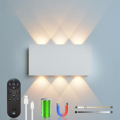 Applique Murale LED Sans Fil 5200 mAh, Lampe Rechargeable avec Télécommande, 3 Températures de Couleur, Intensité Réglable et Fixation Magnétique (1/5)