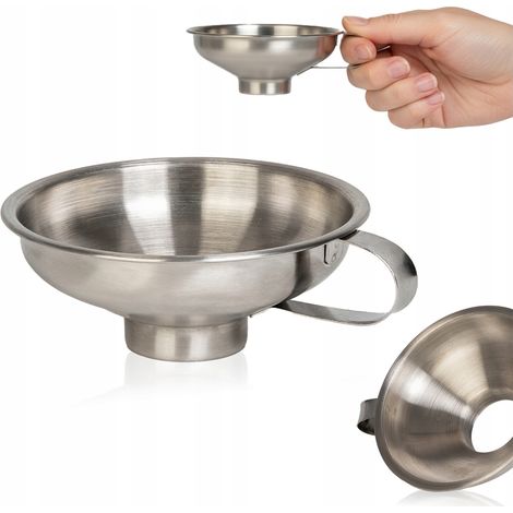 Imbuto in acciaio inox per barattoli (apertura a stelo largo) diametro 10,5 cm + manico (1/5)