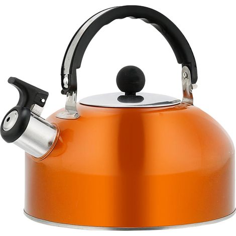 Bouilloire Sifflante Acier Inoxydable Pour Plaque Cuisson Poignée Ergonomique Anti Brûlure 2.5 Litres (1/5)