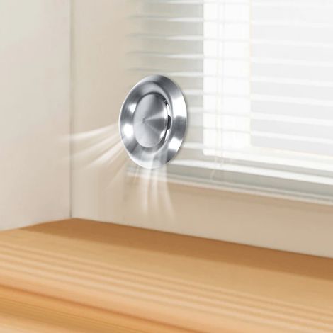 Grille d'aération ronde réglable en acier inoxydable pour mur/plafond (125 mm) (1/5)