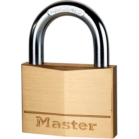 Master Lock 170EURD Breites Vorhängeschloss mit massivem Messingkörper, vergoldet, 9,8 x 7 x 1,9 cm