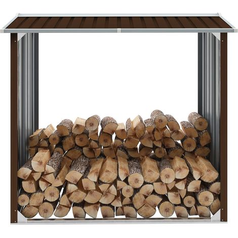 Vidaxl – Abri à bûches en acier galvanisé 172x91x154 cm – Construction stable avec tubes de soutien – Pour stockage bois de chauffage sec
