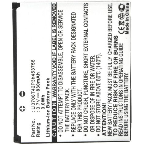 NX - Batterie téléphone, smartphone, GSM pour ZTE 3.7V 830mAh - CS-ZTF188SLLI3708T42P3H (1/3)