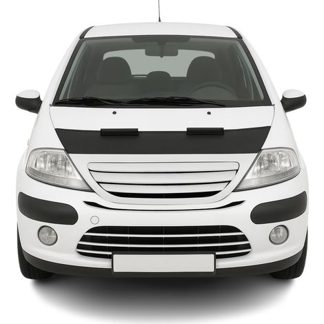 Protège Capot compatible avec Citroën C3 2003 à 2009, Bra de Capot Protection, Noir