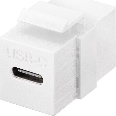 goobay Módulo Keystone USB-C hembra - Adaptador USB-C hembra, USB 3.2 Gen 2 (10 Gbps), color blanco