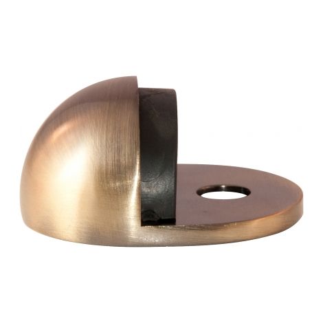 Ouvre&Déco – Butée de porte 1/2 LUNE – Zamak doré patiné – Fixation au sol – Diamètre 46 mm, hauteur 22 mm – Vis et cheville inclus
