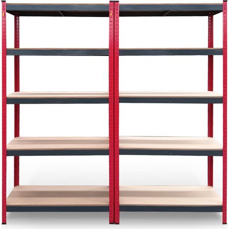 Pack 2 Scaffali in Metallo Catter House Rack Cargo Advance 90 - 90x40x180 cm in Acciaio Zincato e MDF con Ripiani Regolabili (1/5)