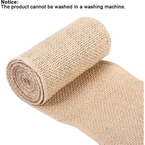 Ruban de jute naturel en toile de burlap pour décoration rustique de table, mariage, fête et artisanat, 10x200cm (1/4)