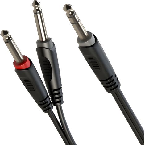 Cavo audio stereo con jack da 6,3 mm / mono con 2 jack da 6,3 mm, lunghezza 6 m, Roxtone SAYC100L6 (1/4)