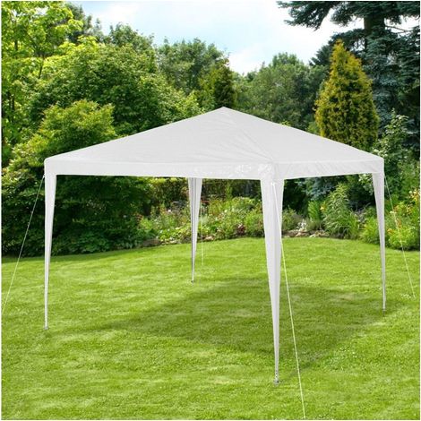 GR-DL-G7006 Pérgola para jardín con marco de acero en varios colores (3x3 m) Color: Blanco