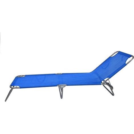 Lettino prendisole blu da mare spiaggia richiudibilea borsa schienale regolabile 3 posizioni tessuto in texilene (1/4)