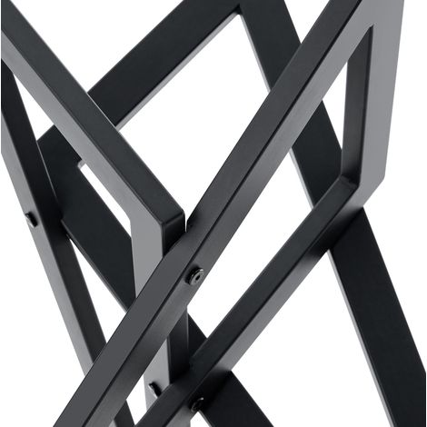 Mesa de centro redonda 85 x 75,7 cm de vidrio templado y metal negro, diseño geométrico – MEUBLIV (1/5)