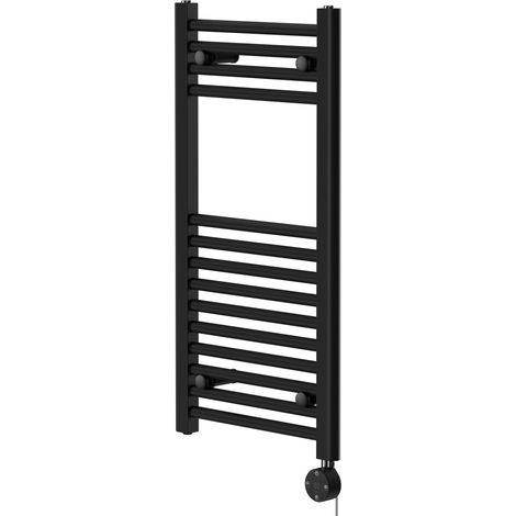 Wholesale Domestic Pizarro Colore Matt Black 800mm x 400mm Straight Digital Thermostatic Electric Heated Towel Rail (1/5)