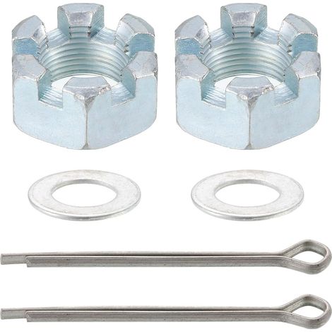 2 Ensembles Remorque Écrou Trousse, Carbone Acier 1"-14 Hex Château Écrou