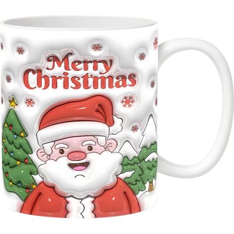 Tasse De Noël - Tasse En Céramique - Pour Café Thé Chocolat Chaud - 350 Ml - Hauteur 9 5 Cm - Poids 390 G - 1 Pièce (1/5)