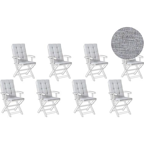 Sitzauflagen 8er Set MAUI PREMIUM Grau meliert (1/5)