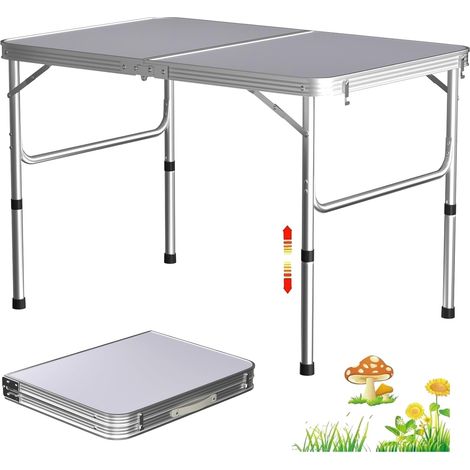 able de camping pliante de 90 cm - Table de pique-nique portable et pliable - Pour extérieur, intérieur, jardin, balcon, marché, cuisine, travail (1/5)