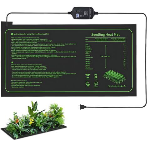 Tapis Chauffant Électrique avec Thermostat Réglable, pour Semis, Germination, Plantes, Reptiles et Animaux Domestiques, Matériau Durable Écoénergétique (avec contrôle de la température) (1/5)