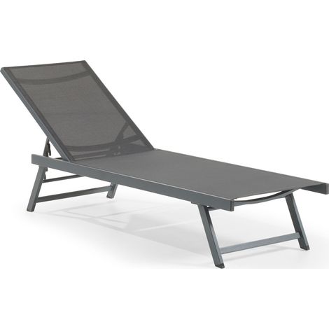 Leco Aluminium Sonnenliege "Elina" mit klappbaren Füßen, anthrazit (1/5)