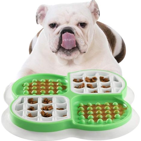 Gamelle Anti Glouton pour Chien,Interactif Tapis Lécher Chien Chat,Bol d'alimentation Lente,Tapis d'Alimentation Lente Pour Animaux de Compagnie,favorise Une Alimentation Saine et Une Digestion Lente- (1/5)