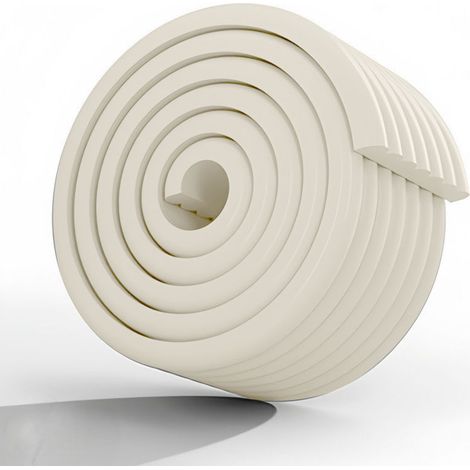 Protector de esquinas para mesa de bebé, protector de bordes de mesa, protector de esquinas autoadhesivo para muebles (beige, 1 rollo) (1/5)