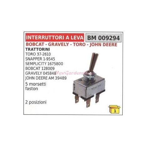 Interruttore a leva BOBCAT motore trattorino Toro snapper semplicity 009294
