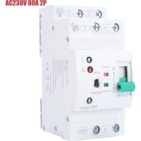 Mini-Automatischer/Manueller Umschalter ATS 2P 80A Hausgenerator Doppelautomatischer Elektrischer Wahlschalter DIN-Schienenmontage PV-Typ Super Fine -Crezuo