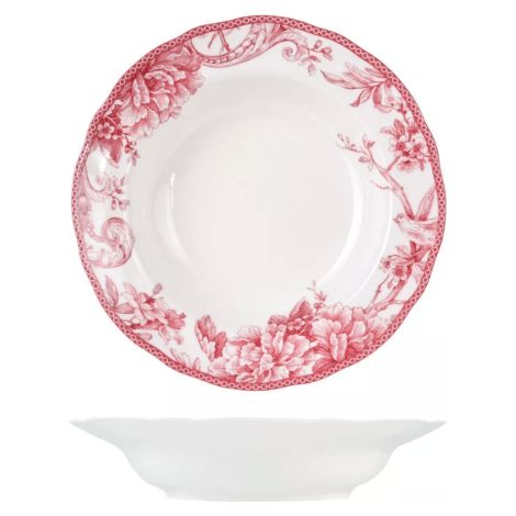 6 x assiettes creuses PRIMEROSE 22,5 cm - Porcelaine - H&H