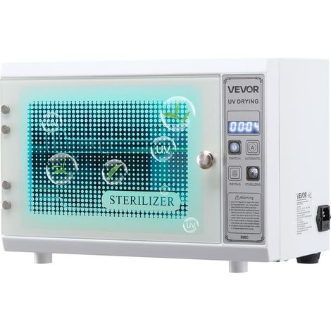 Stérilisateur UV 12 L Armoire de Désinfection 160W avec Minuterie Porte en Verre Trempé Blanc 208C (1/5)