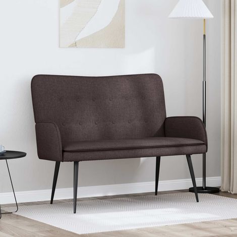 Sofá de 2 Plazas Marrón Oscuro 115 x 61 x 87 cm Tela