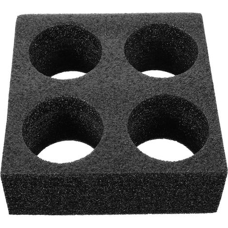 Plateau de rangement pour tasses à café en mousse, ensemble de 5 pièces, noir, quatre emplacements (1/5)