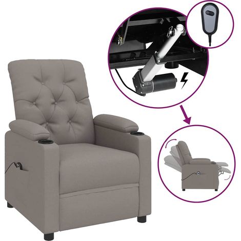 Maison Exclusive - Relaxsessel Elektrisch Taupe Stoff (1/5)