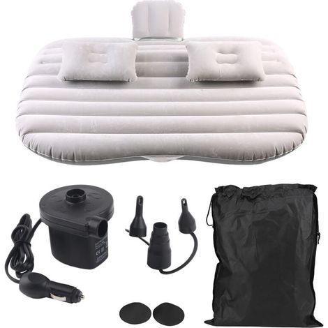 Lit gonflable voiture – Matelas arrière confortable pour voyage, camping et repos – Dimensions 140 x 70 cm, PVC renforcé, noir (1/5)