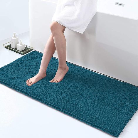 Tappeto Da Bagno Microfibra Super Soffice Lavabile In Lavatrice Antiscivolo Assorbente Lavaggio Rapido Super Morbido Bagno Doccia Camera Letto Petrolio - 60x120 cm (1/5)