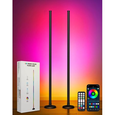 Lampadaire LED 2-Pièces, RGBIC Dimmable, Synchronisation Musicale (1/5)