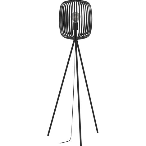 EGLO Stativ Stehleuchte Romazzina, Stehlampe Wohnzimmer aus Metall in Schwarz, Dreibein Standleuchte, Wohnzimmerlampe mit E27 Fassung (1/5)