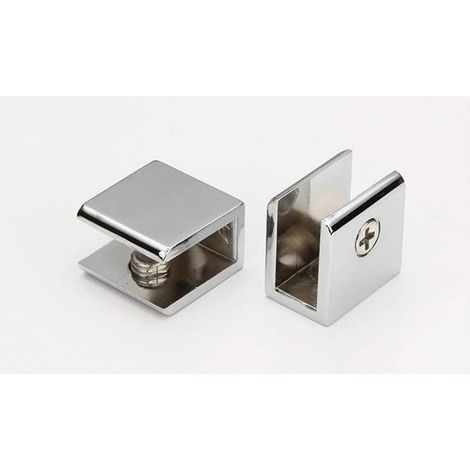 2 Pièces Pince de Support en Verre, Fixation Support de Tablette en Verre réglable Supports muraux Etagère de Salle de Bain, etc. (1/5)