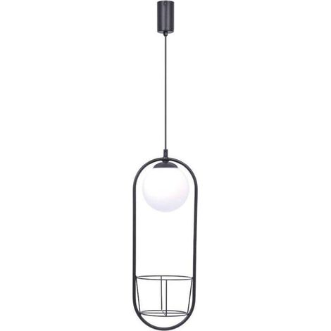 Suspension noire boule blanche PLANT E14 Zuma Line (1/3)
