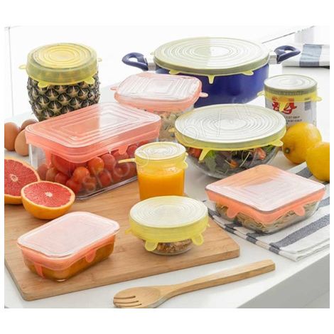 LIDYC : Jeu de 10 Couvercles de Cuisine Réutilisables et Réglables - 6 Ronds et 4 Rectangulaires (1/5)