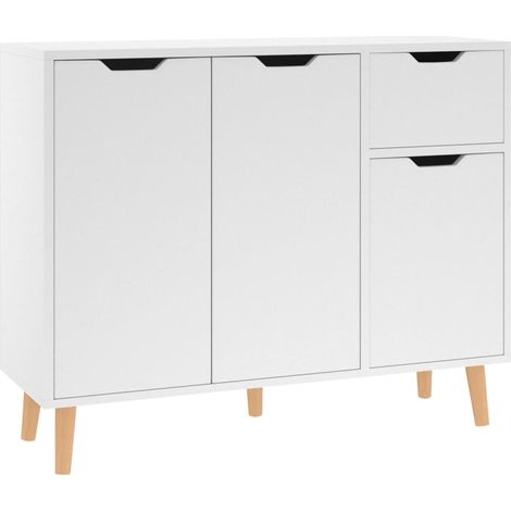 Maison Exclusive - Credenza Bianca 90x30x72 cm in Legno Multistrato (1/5)