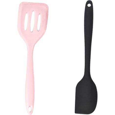 Ensemble Ustensiles Cuisine - Outils Silicone Spatules - Pour Petites Quantités Et Sauces - Lot De 2 (1/5)