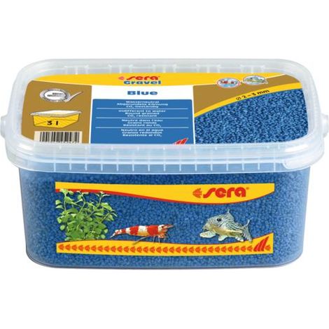 Sera Gravel Blue - Gravilla Color Azul (Ø 2 - 3 mm) para Acuarios de Agua Dulce y Salada