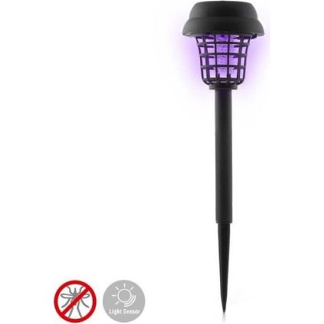 Lampe de Jardin Solaire - GARLAM - Rechargeable - Anti-Moustiques - Écologique - Noir (1/4)