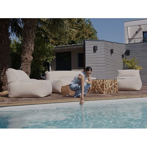 Bobochic – Canapé de jardin modulable 4 places – 320cm x 135cm – Tissu déperlant et résistant aux accrocs – Design moderne et élégant (1/5)