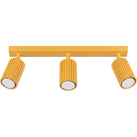 Plafonniers Karbon aluminium jaune 3xGU10 45cm Sollux (1/5)