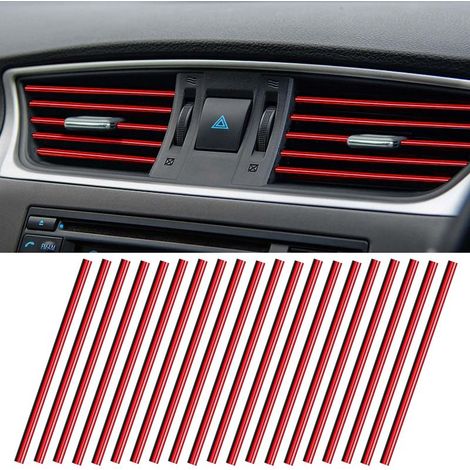 Décoration pour grilles d'aération de voiture, lot de 20 bandes décoratives universelles, étanches et flexibles, accessoires de voiture, bandes de finition intérieures à monter soi-même pour toutes le (1/5)